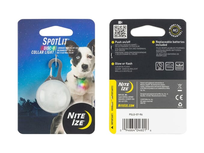 Hondenlampje - Nite-ize Spot Lit safety light rond - disco kleuren