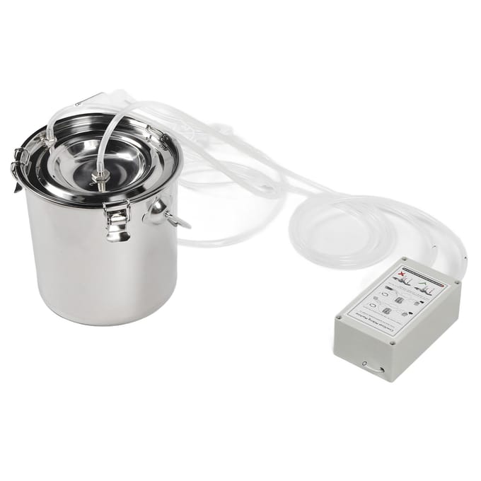 7L Geitenmelkmachine RVS Draagbaar Pulsatie Vacuümpomp Elektrische Melkmachine EU Plug