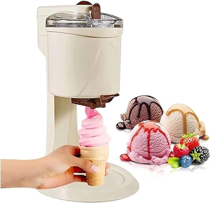 IJsmachine met Compressor - Softijsmachine Yoghurtmaker - Thuis Desserts Maken - Volautomatisch Model - 1 Liter - Wit