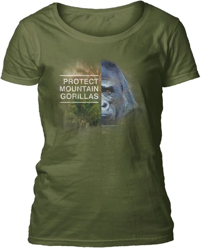 Ladies T-shirt Protect Gorilla Green M