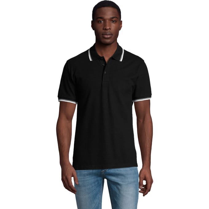SOLS Heren Praktijk Contrast Poloshirt (Zwart)
