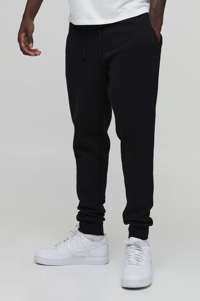 330GSM Skinny Fit Basic Jogger | Black | Size Medium