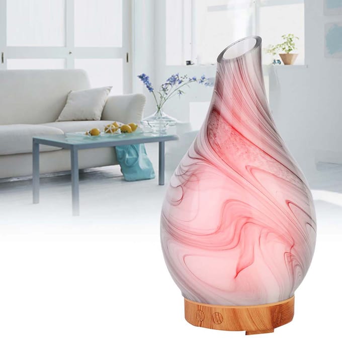 100ml Draagbare Diffuser Luchtnevelmaker Desktop Auto Slaapkamer Kleurrijk Licht Luchtbevochtiger UK Plug white