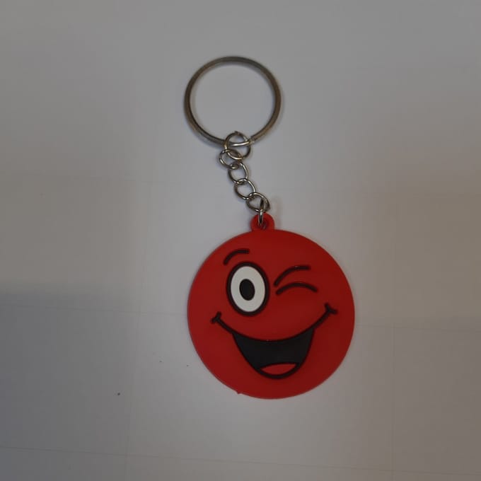 Lg-imports Sleutelhanger Emoji Rood 4,5 Cm