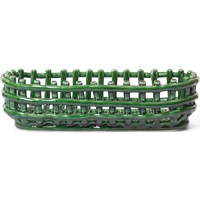 Ferm Living Ceramic Mand - emerald green - ovaal