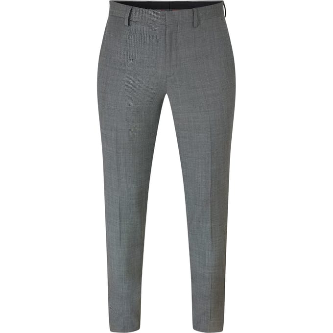 Hugo Mannen Patroon Rechte Pantalon (Grijs)