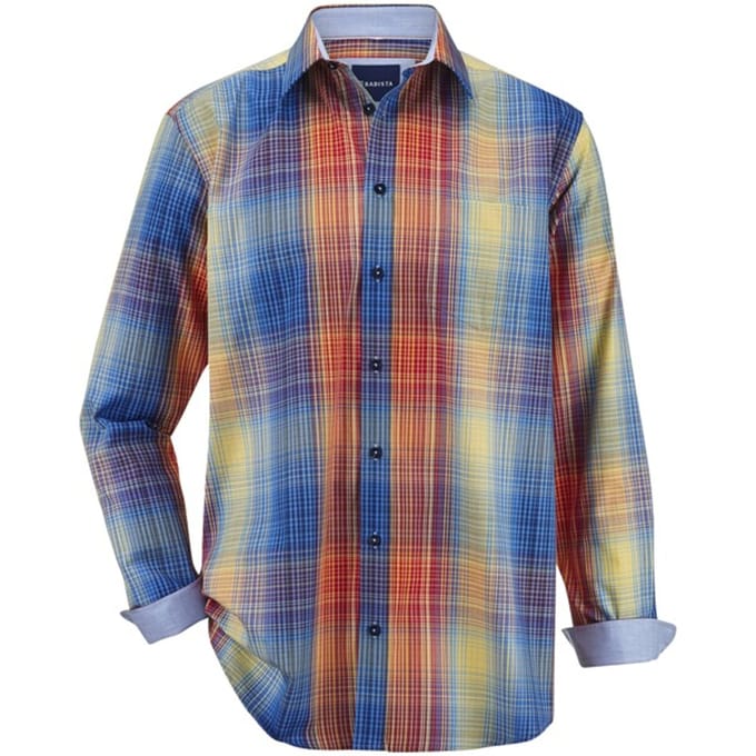 Babista herren Overhemd - 45/46 - blauw - Plus Size