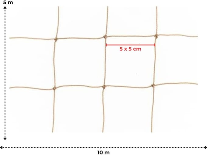 Beschermnet - Kat Veiligheidsnet - Balkon Afscherming - UV Bestendig Polyethyleen - 5 x 10 Meter - Zandkleurig
