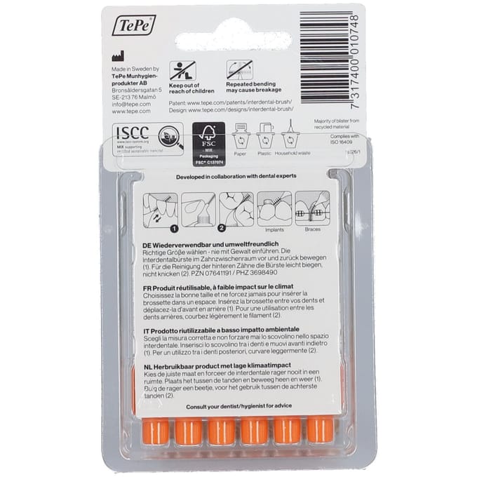 TePe Interdentale Ragers Original Oranje ISO maat 1 – 0,45 mm (6 stuks)