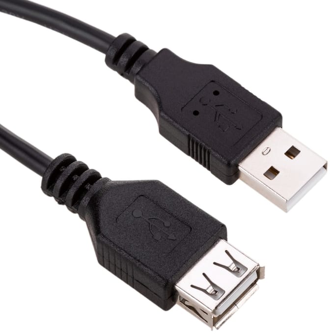 BeMatik - USB 2.0 verlengkabel 20 cm Type-A mannelijk naar vrouwelijk