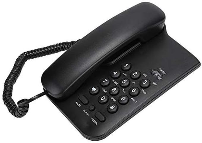 Draadloze vaste telefoon voor thuiskantoor | Lange levensduur | Zwart