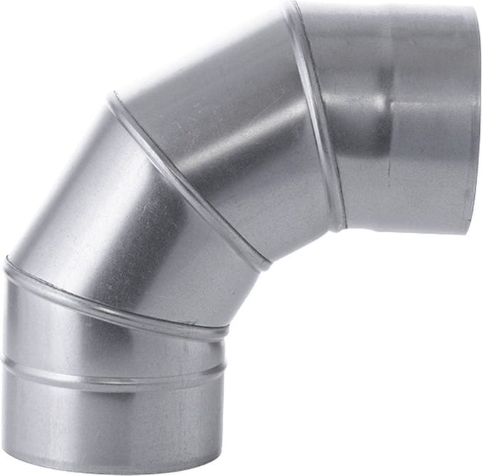 Gegalvaniseerde Bocht 90° Ø100mm 0,5mm.