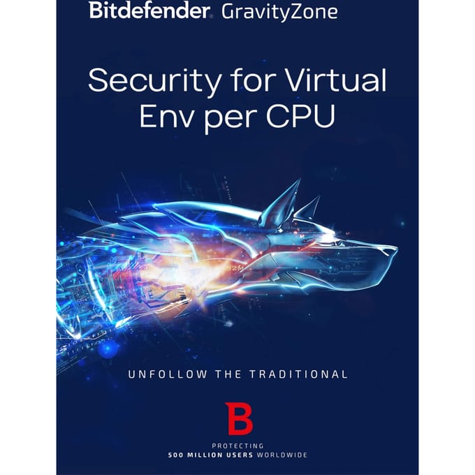 Bitdefender GravityZone Security for Virtual Env per CPU 1 Jaar 1 - 9 Gebruiker(s)