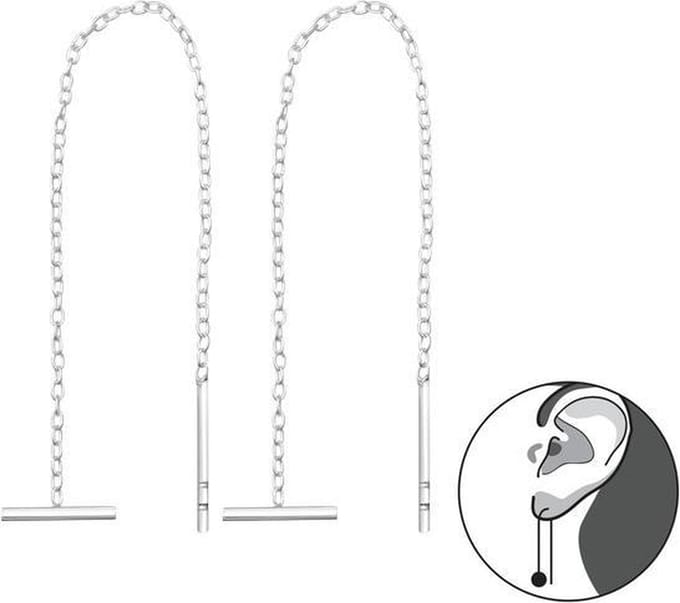 Montebello Oorbellen Blanel - 925 Zilver E-Coating - 8x80mm