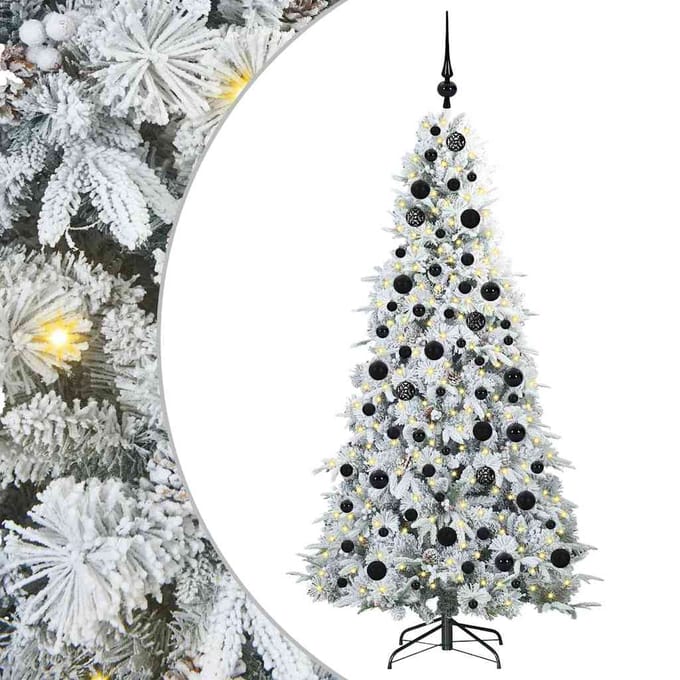 vidaXL - Kunstmatige - Hinged - Kerstboom - Wit - 180 - cm - PE - en - PVC