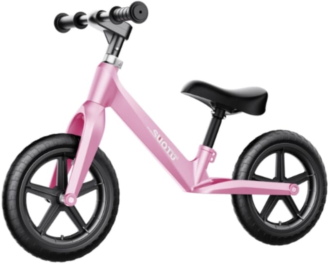 Suotu Loopfiets 2+ jaar - Speelgoed Vanaf 2-5 jaar - Jongens en Meisjes - Kinderstep - 2.12kg lichtgewicht - Rose