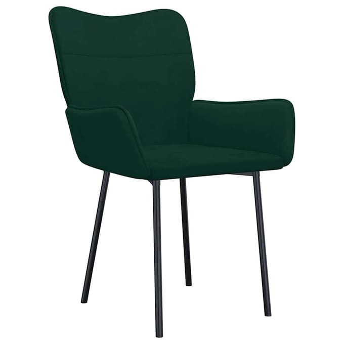 vidaXL - Eetkamerstoelen - 2 - st - fluweel - donkergroen