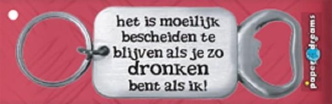 Paperdreams Sleutelhanger/opener bescheiden