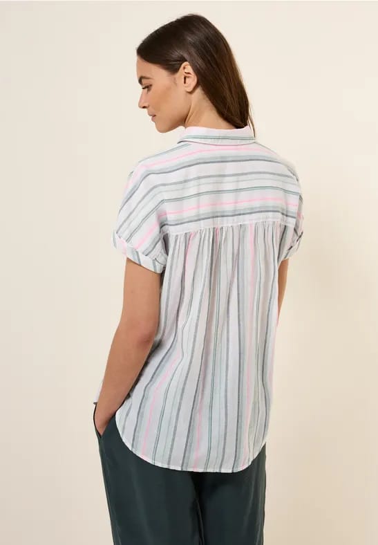 Gestreepte blouse met korte mouwen