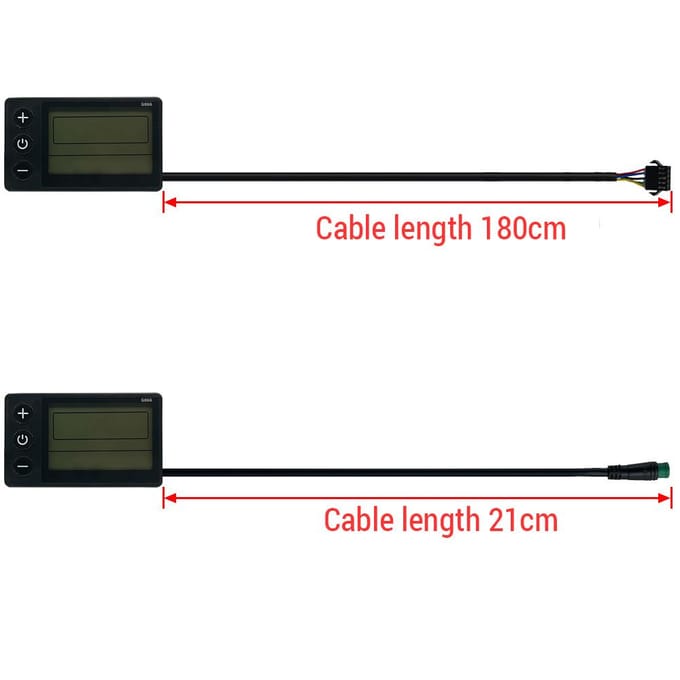 Elektrische Fiets 24V/36V/48V SM Stekker LCD Display voor E-bike Elektrische Scooter SM Plug black