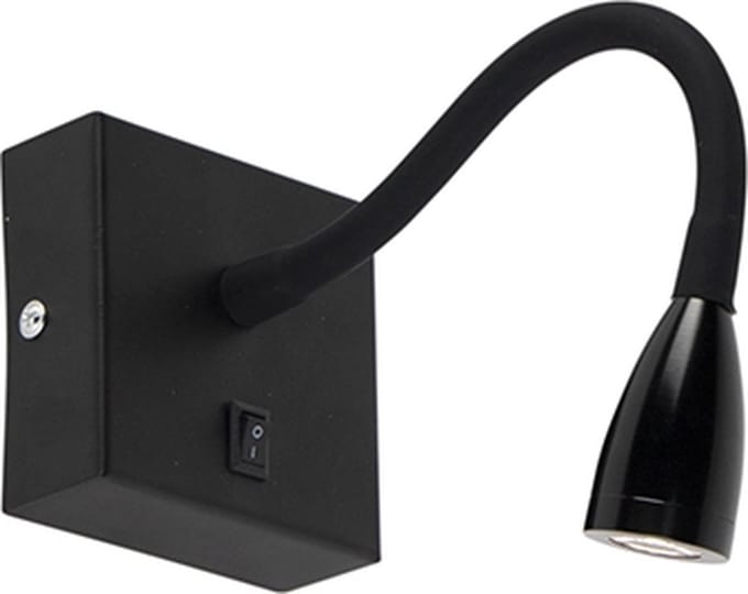 QAZQA Moderne flexibele wandlamp zwart LED - Flex