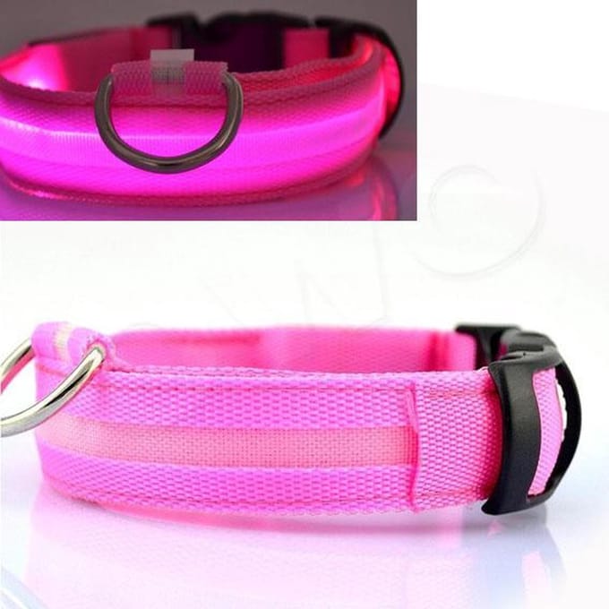 OWO - Honden halsband met led verlichting - roze/large 42-53cm