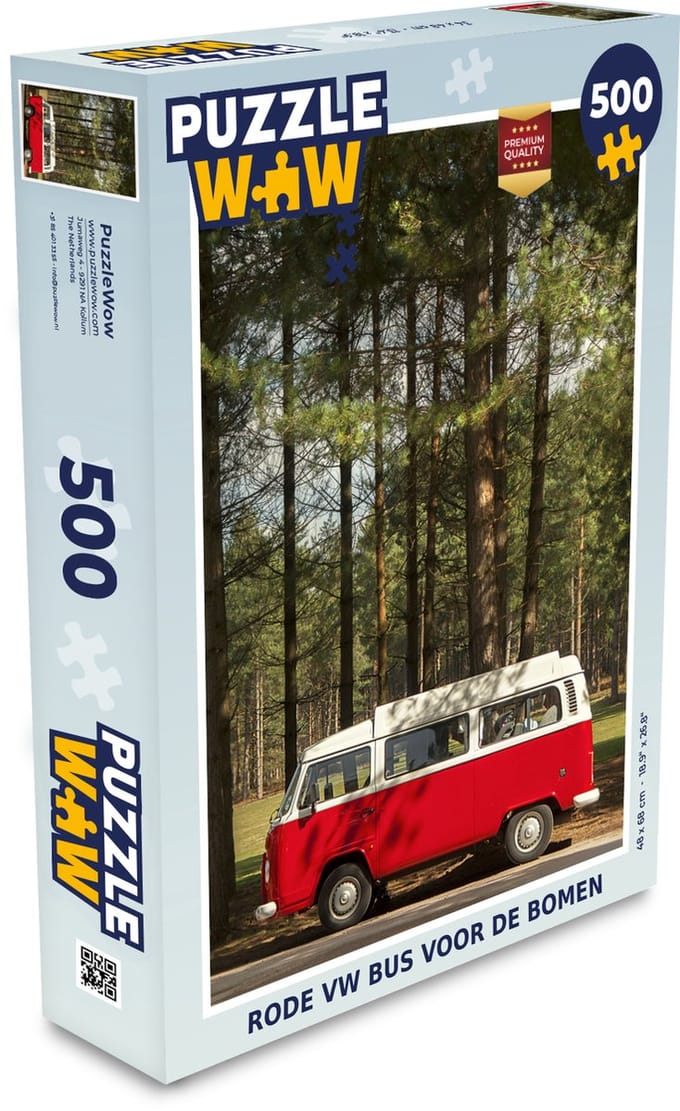Puzzel Bus - Bomen - Rood - Legpuzzel - Puzzel 500 stukjes