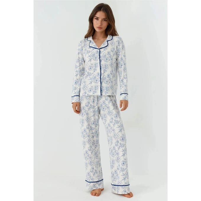 Bloemenprint Lange Mouw Loungewear Pyjama Set