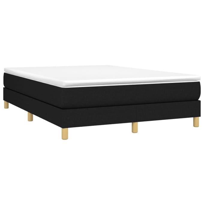 vidaXL - Boxspring - bed - stof - zwart - 140x200 - cm