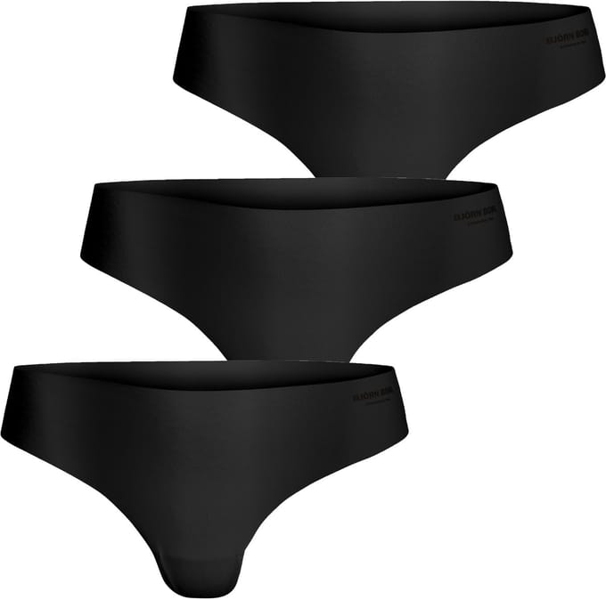 Björn Borg dames Invisible thong - string (3-pack) - zwart - zwart - zwart