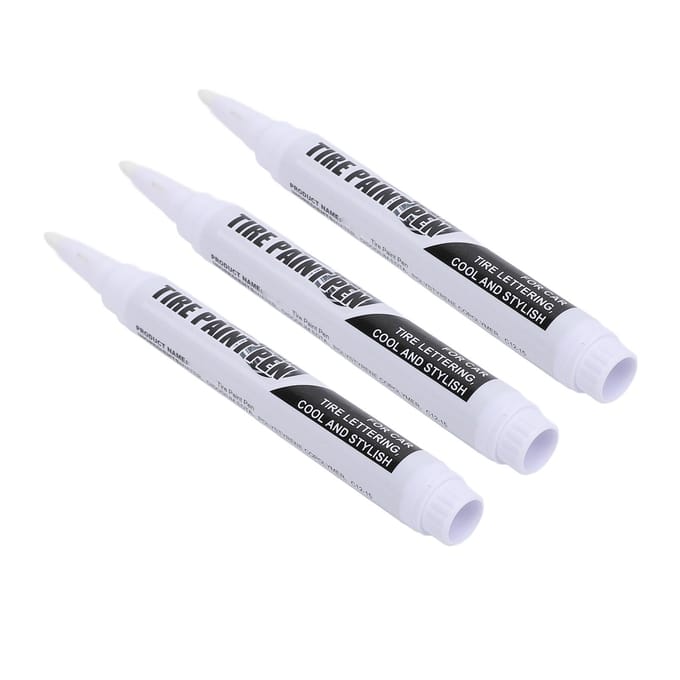 6 Pièces Marqueurs pour Pneus Longue Durée Lettrage de Pneus Contour Précis Multifonctionnel Pneu Blanc white