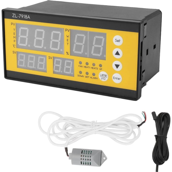 Broedmachine Temperatuur Vochtigheid Sensor LED Licht Speciale Engelse Controller voor Broedmachine 100?240V yellow