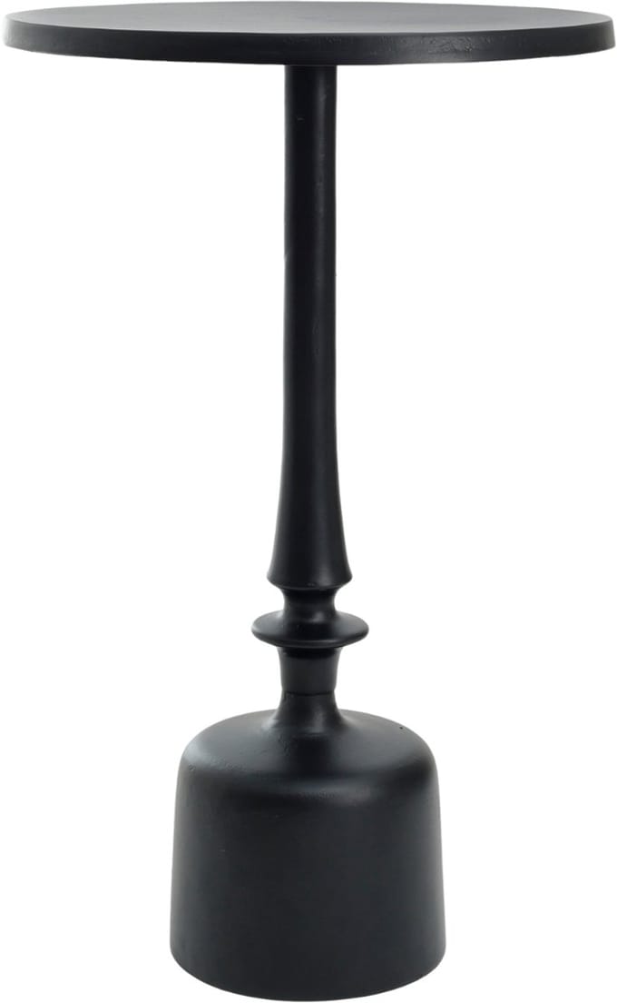 PTMD Resha Bijzettafel - H62 x Ø40 cm - Aluminium - Zwart