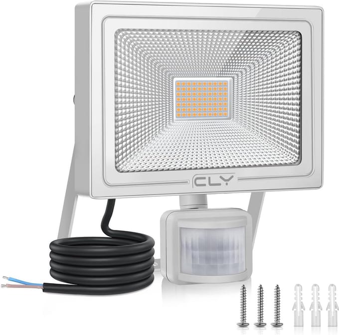 Krachtige LED Buitenlamp met Bewegingsmelder 50W - 4700 Lumen Warm Wit