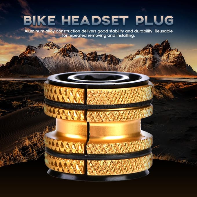 Bouchon d'expansion de jeu de direction de vélo en alliage d'aluminium pour fourche en carbone 28,6 mm(Or) brown