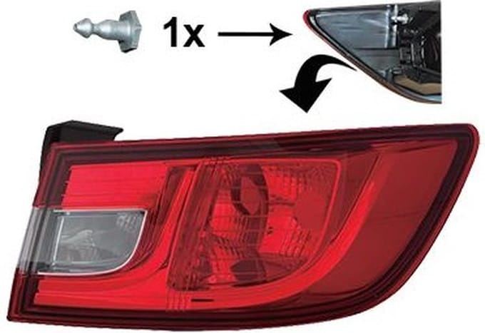 VanWezel 4373922 - Feu arrière droit pour Renault Clio iv de 11/2012 à 2020