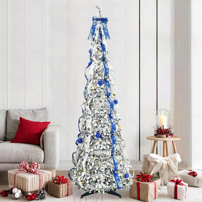 vidaXL - Kunstkerstboom - Wit - 210 - cm - PVC