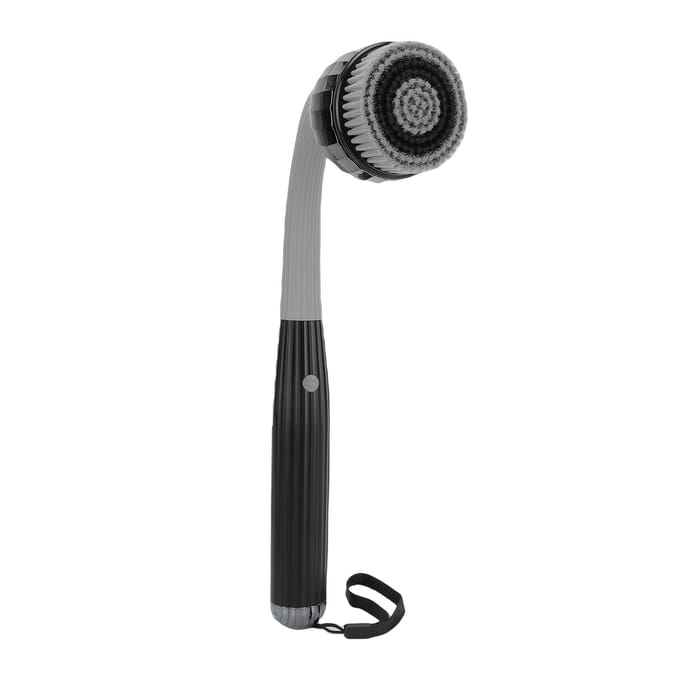 Brosse Corps Électrique Éponge Corps 4 en 1 IPX6 Étanche Manche Alimentation Éponge de Bain 2 Vitesses pour Nettoyer Exfolier Masser gray