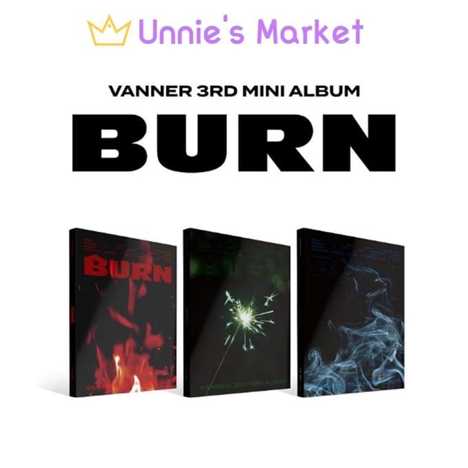 VANNER - BURN 3e Mini Album (Spark Start VER. / Sparkle VER. / Lege VER.) Random ver. black