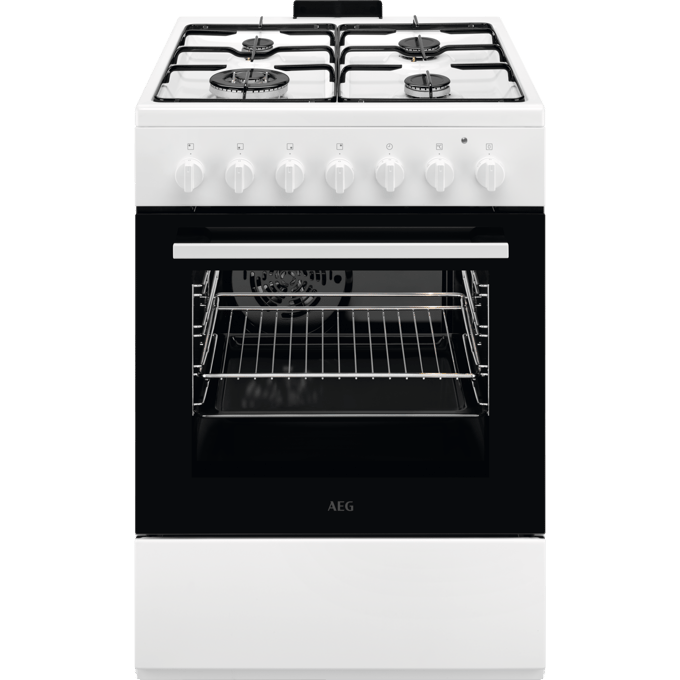 AEG Elektrisch fornuis met gaskookplaat CKB64101BW