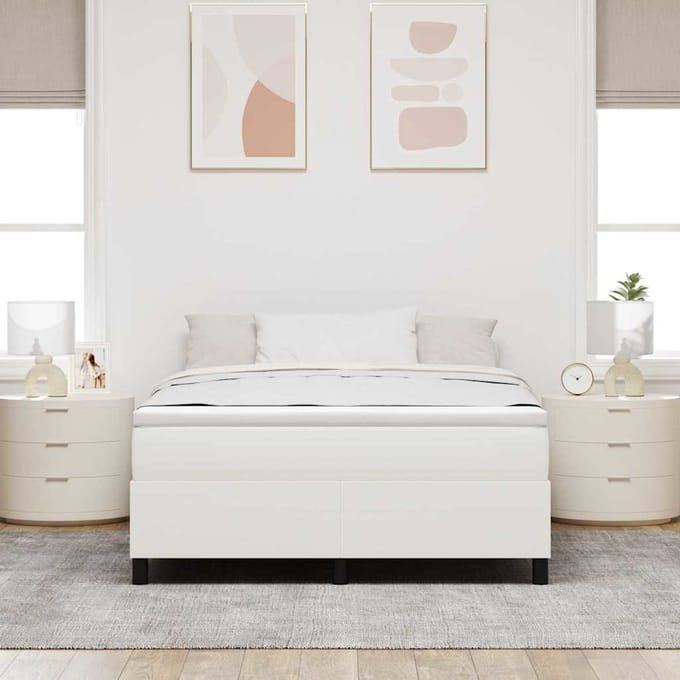 vidaXL - Platformbedframe - Crème - 140 - x - 190 - cm - Corduroy - stof