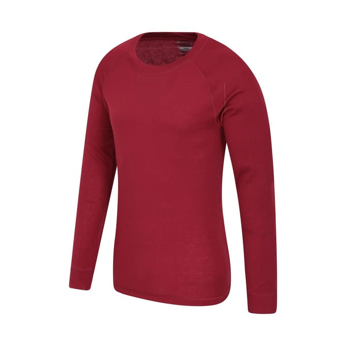 Mountain Warehouse Heren Talus Ronde Hals Thermo Top met Lange Mouwen (Rood)