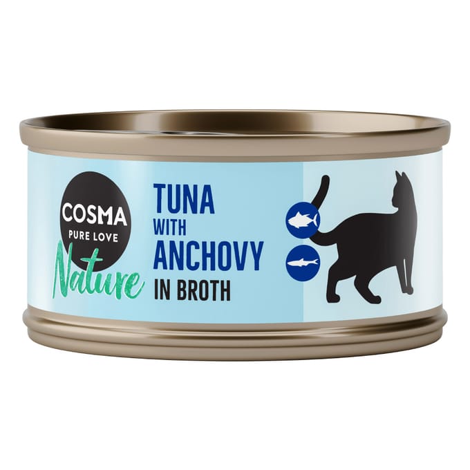 6x70g Nature Tonijn met hele Ansjovis Cosma Kattenvoer