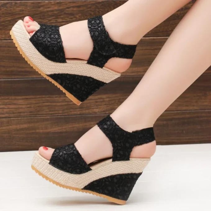 Dames Wedges Sandalen Zomer Mode Mesh Peep Toe Platform Hoge Hak Dames Sandalen 41 goud