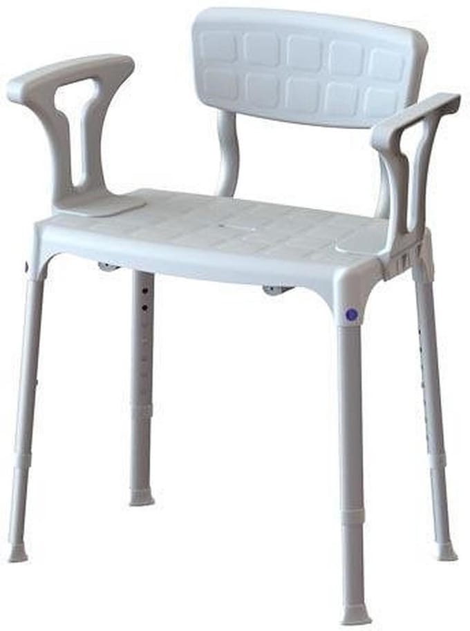 Douchestoel XL Torino, Extra brede zitbreedte van 50 cm - In hoogte verstelbaar