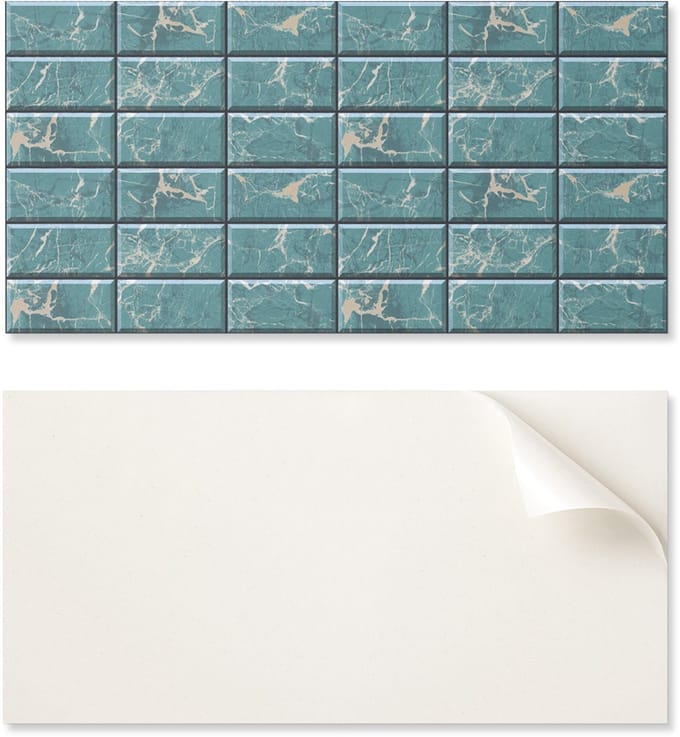 Zelfklevende vinyltegels set met marmerpatroon 6x60x30 cm
