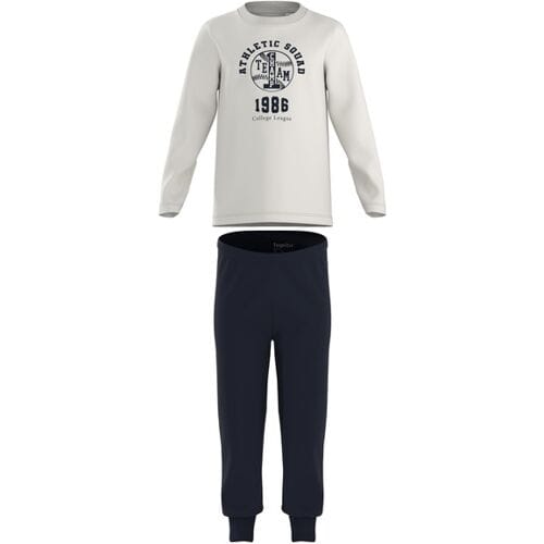 LUPILU Kinder pyjama (Wit/donkerblauw, 122/128)