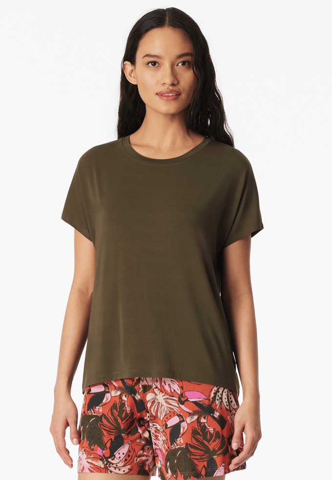 Shirt met korte mouwen, olijf - Mix+ Relax 46