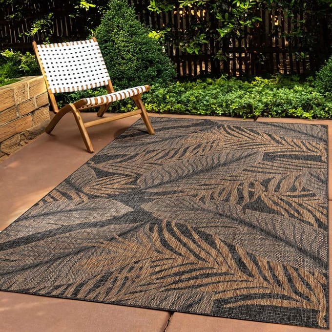 Jute buitenkleed - Borealis zwart/beige 80x150