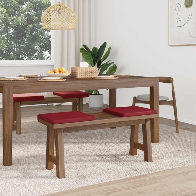 vidaXL - Bankkussen - 4 - st - Kunstleer - Wijnrood - Diepte - 35 - cm